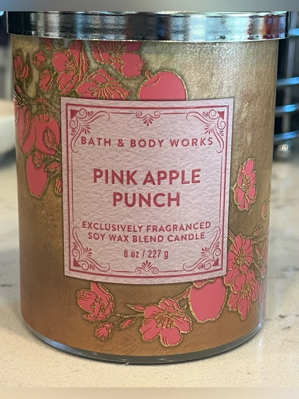 Bath & Body Works Pink Apple Punch Scented Soy Wax Blend Candle NEW